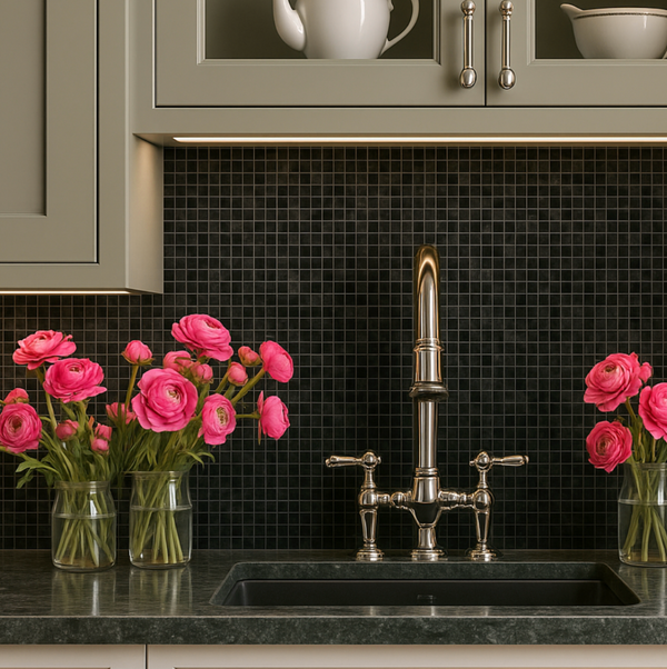 Obsidian Altaira 1" x 1" Black Marble Mosaic