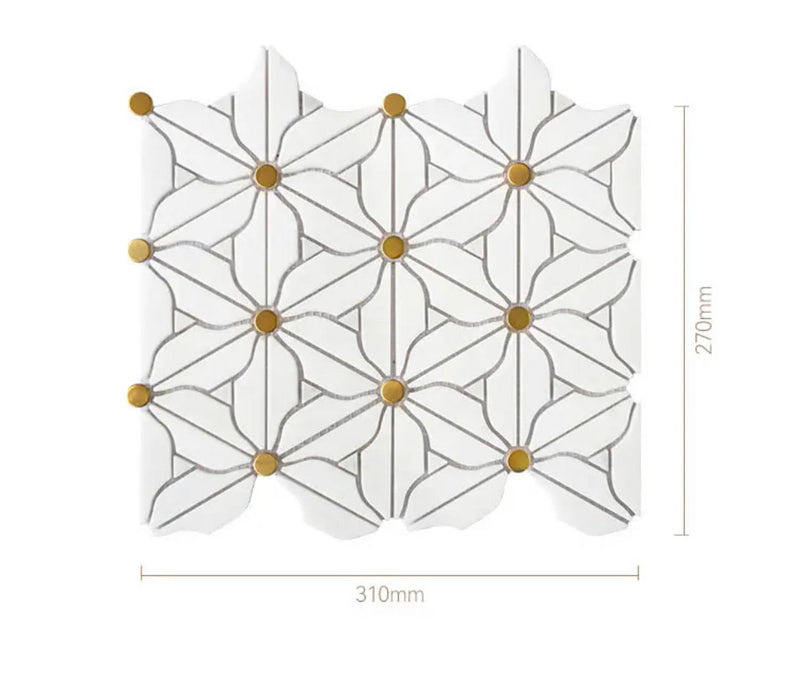 Floralia Silk Blossom Marble Mosaic Tile: 50% OFF (USE CODE SILK50)