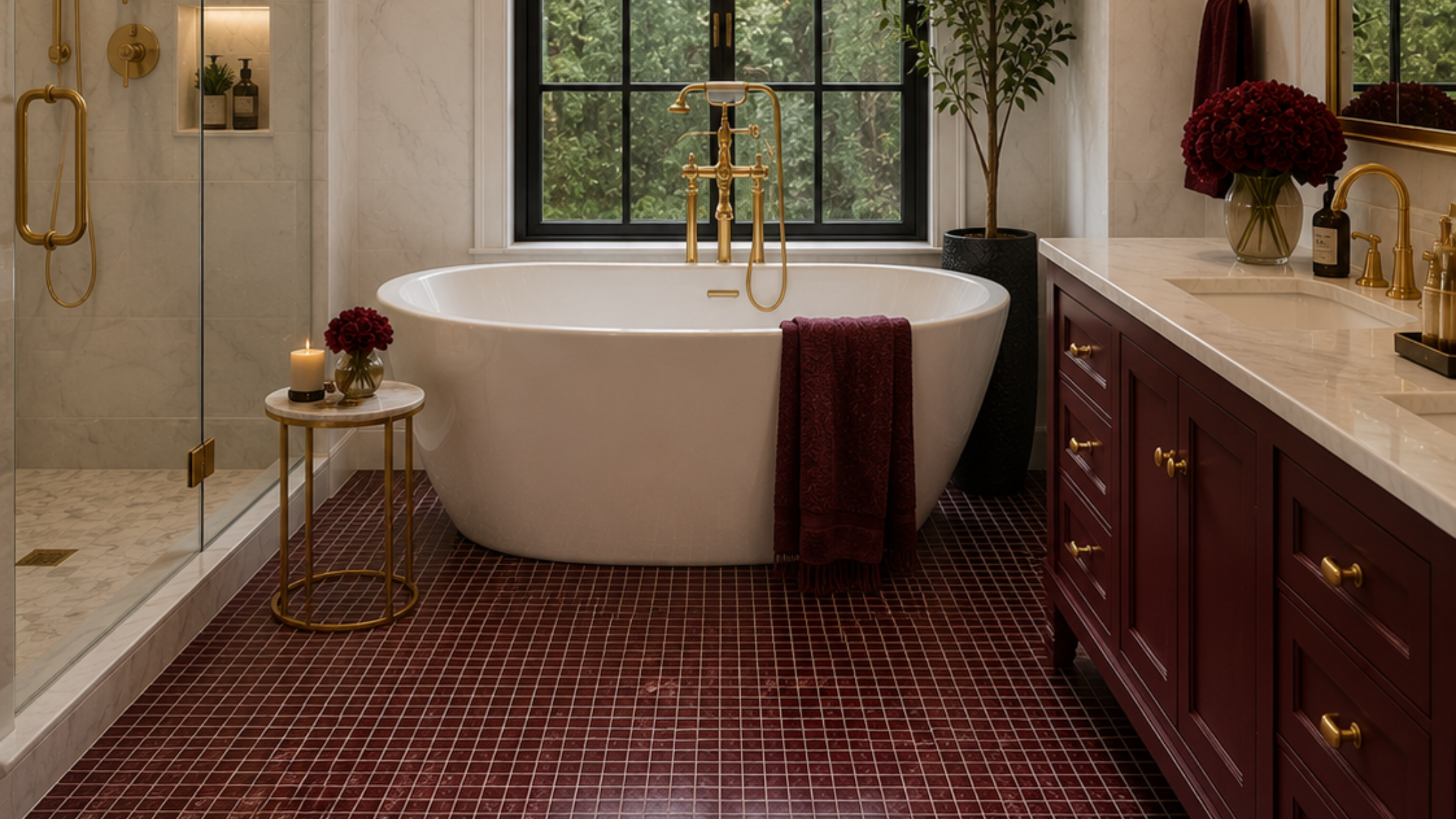 Garnet Meadow Marble Tile