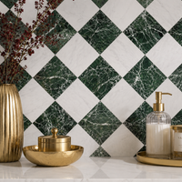Checkerboard Viridian, Garnet, Obsidian
