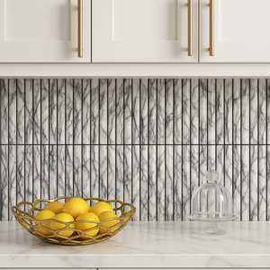 Blanc Ivoire Fluted White Marble Mosaic Tile