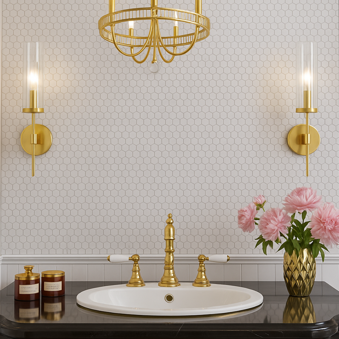 Frost Floriraia Calacatta Marble Hexagon Mosaic