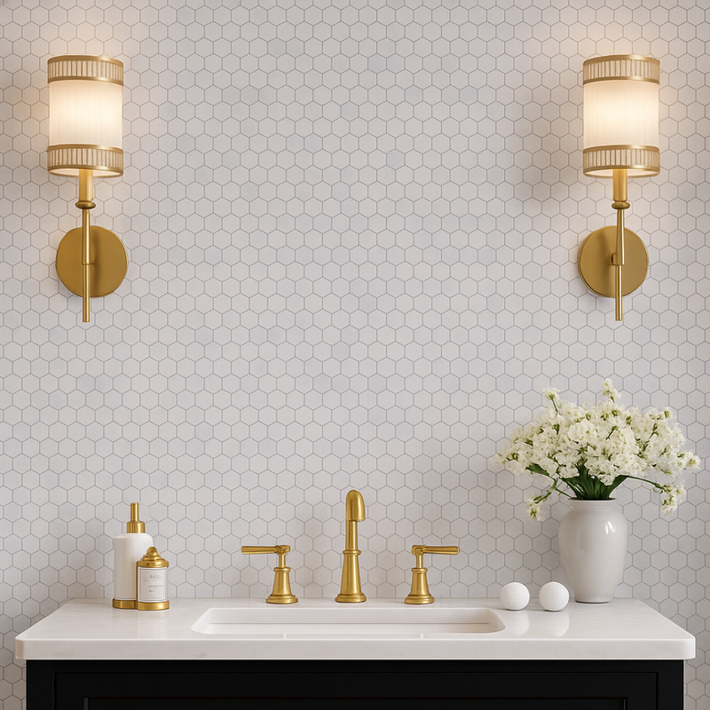 Frost Floriraia Calacatta Marble Hexagon Mosaic