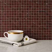 Garnet Meadow 1" x 1" Marble Mosaic