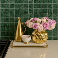 Viridian Meadow Emerald Green Marble Mosaic