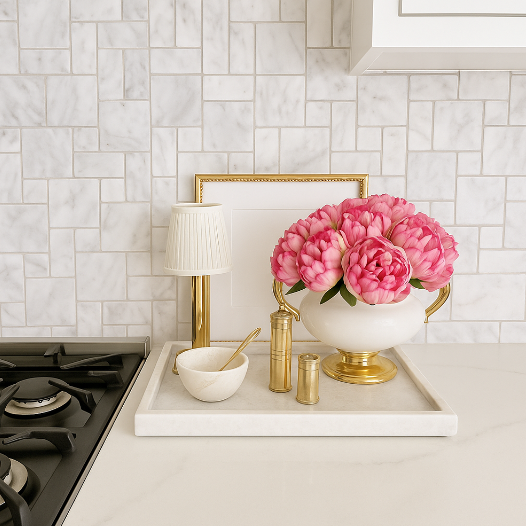 SAMPLE Vanilla Glacier Melalia Marble Mosaic