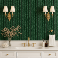 Viridian Meadow Fluted Marble Mosaic