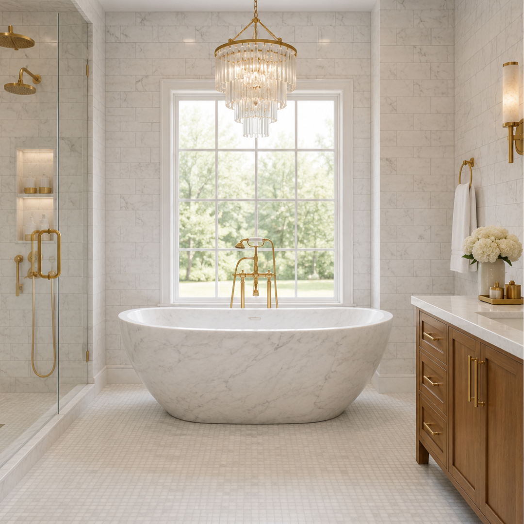 Oyster Bay Carrara Marble Subway Tile Mosaic
