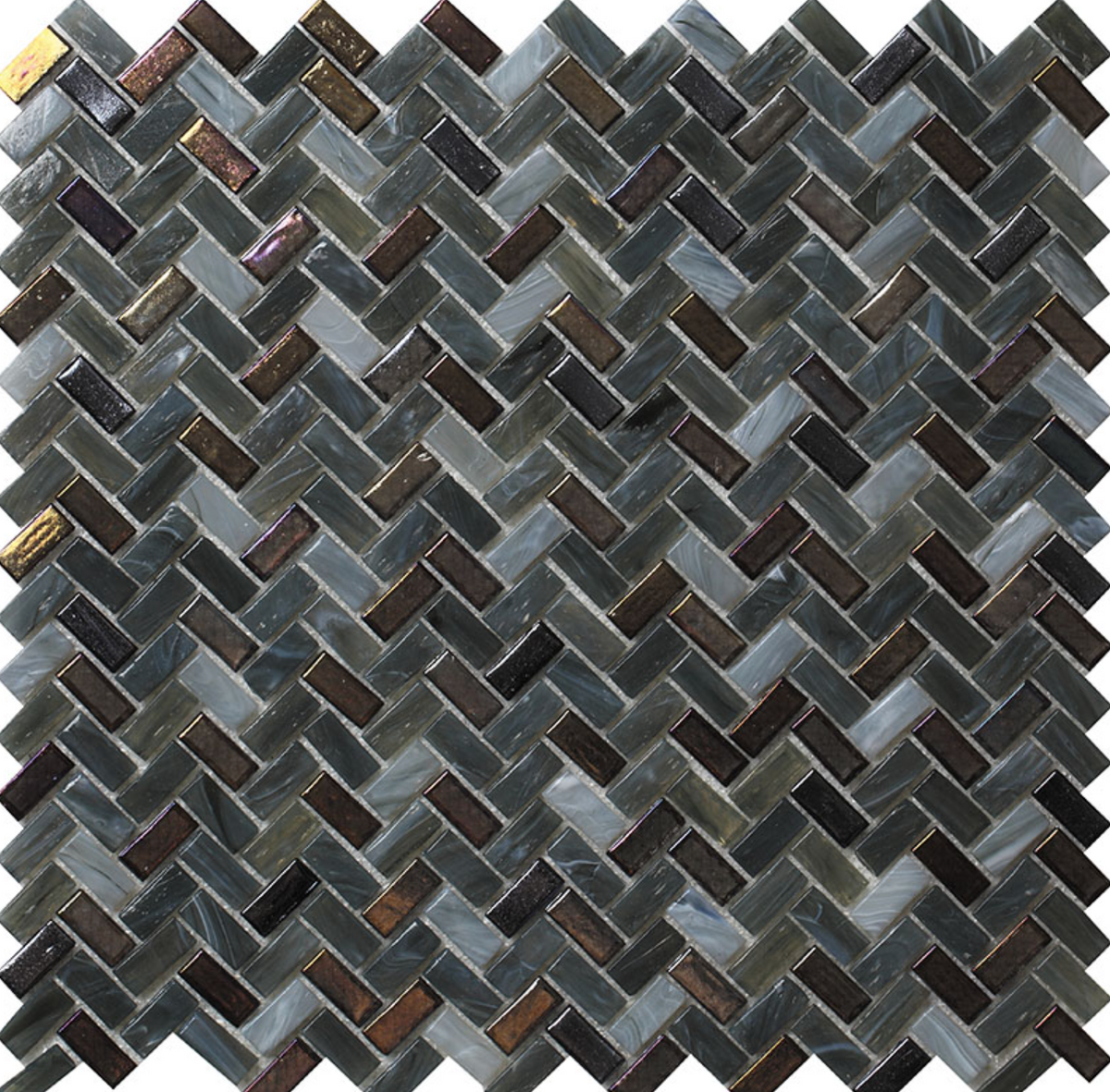 Amelia Woven Herringbone Enchanted Onyx Tile