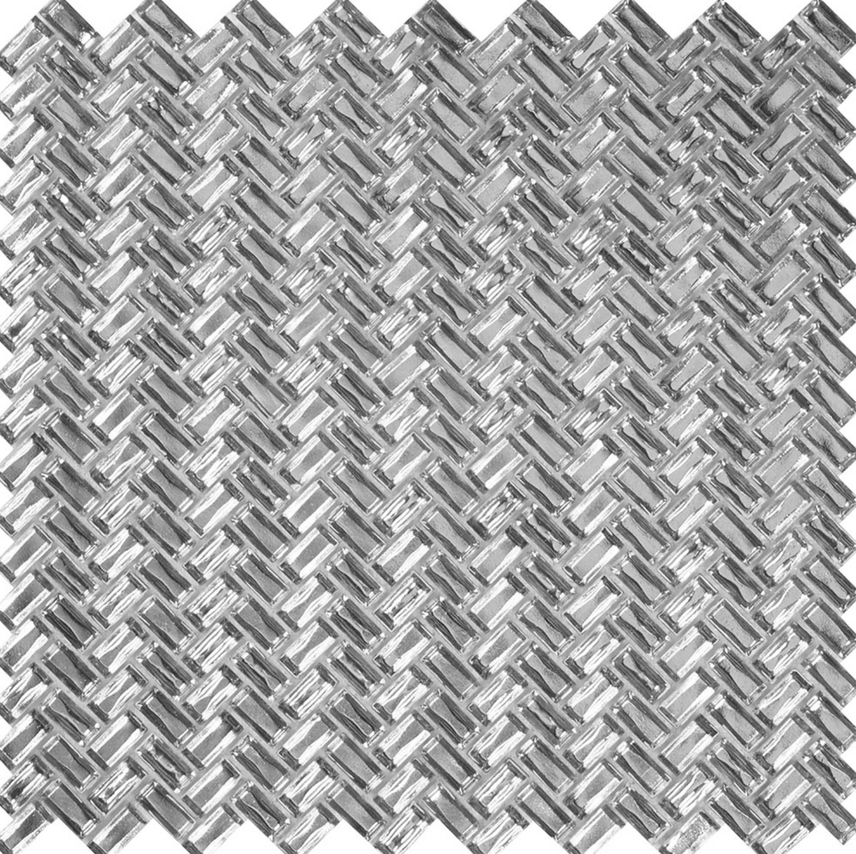 Amelia Woven Herringbone Silver Mirage