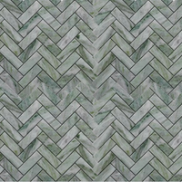 Sample Epinard Jade Herringbone Mosaic Tile