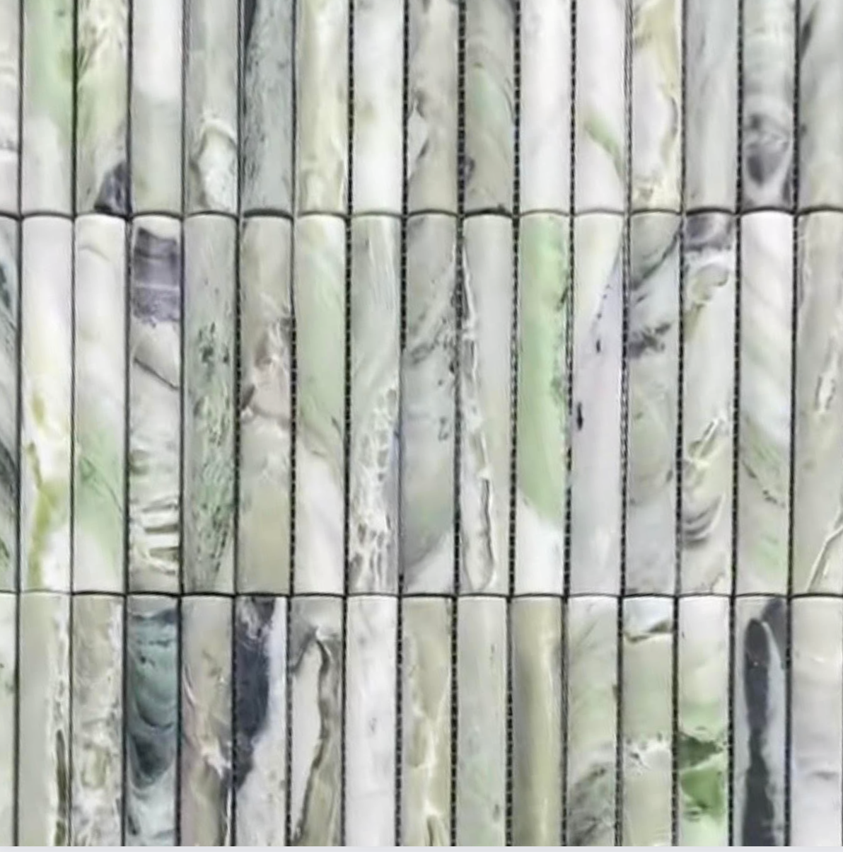 Precieuse Jade Fluted Marble Mosaic