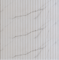 Creme De Soie Ceramic Fluted Tile White Carrara 12x36