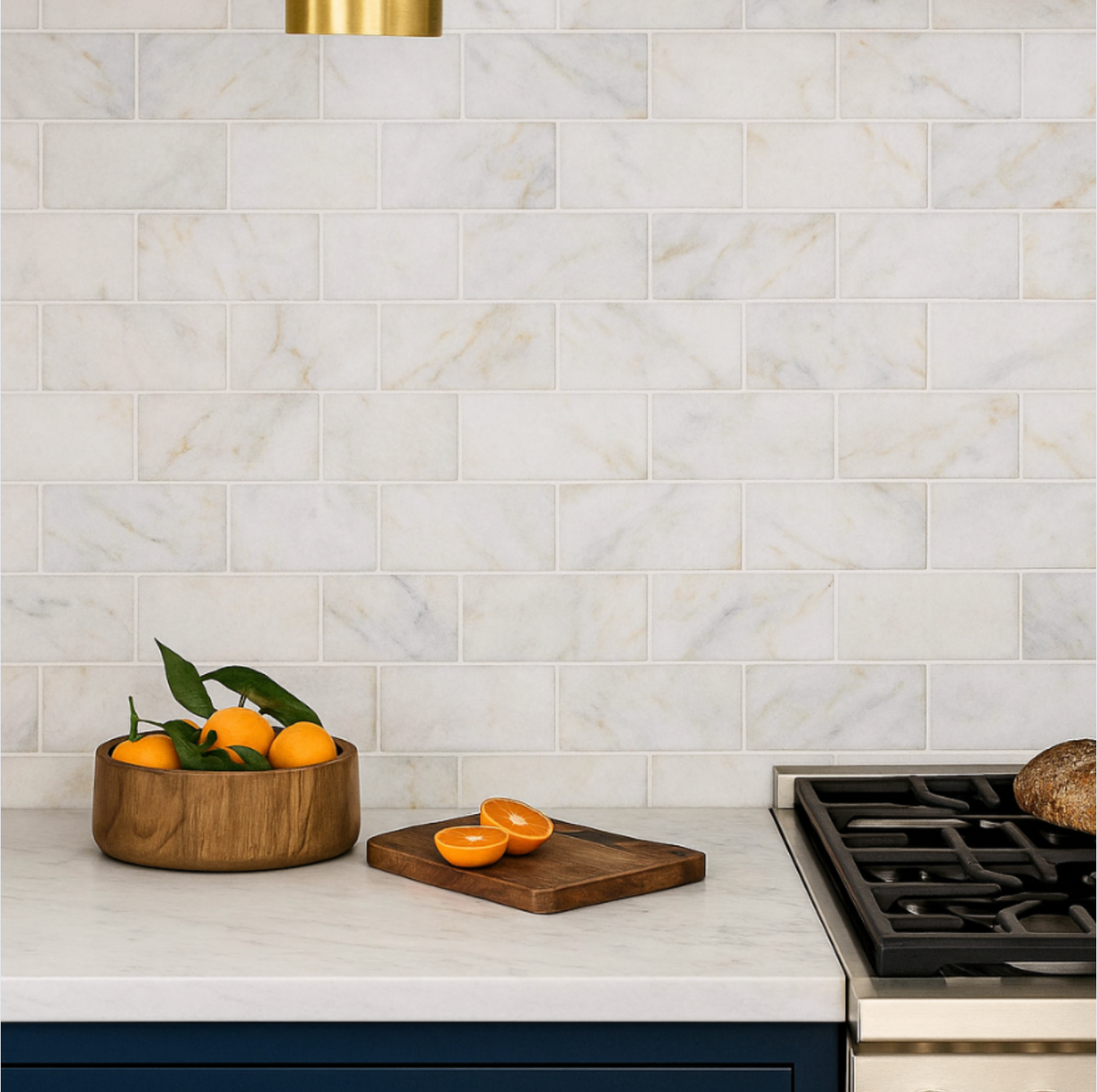 Elysian Calacatta Marble Subway Tile
