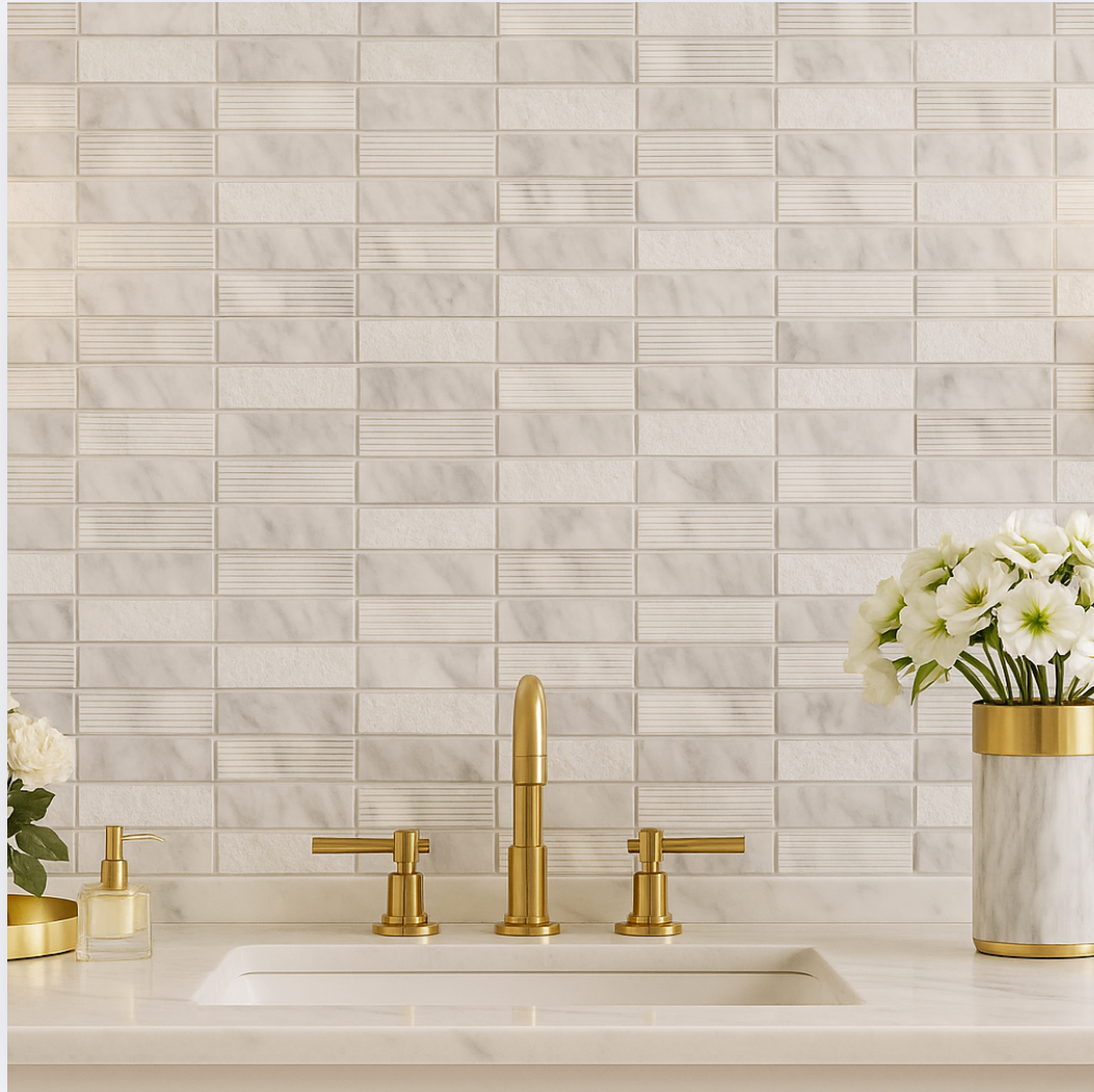 SAMPLE Cloud Cover Cassirae Marble Mosaic