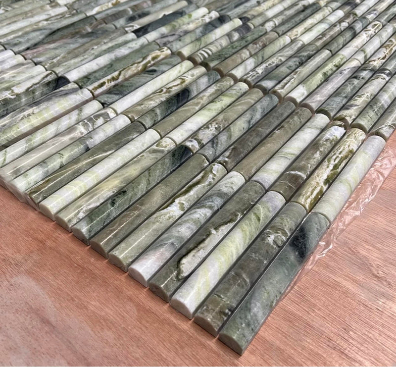 Sample Shangri La Jade Fluted Marble Mosaic